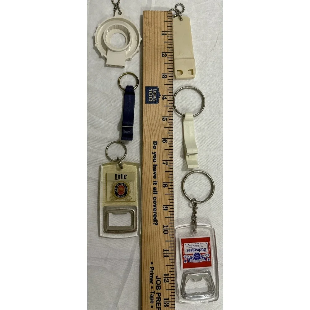 Lot of 6‎ Beer & Misc. Bottle Opener Keychains
